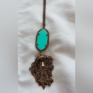 Turquoise long pendant necklace